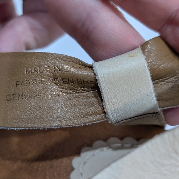 Anthro Miss Albright Platform Sandals, Cream Leather - Picture 8 of 13